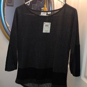 Women's Dark Grey Sparkly Top